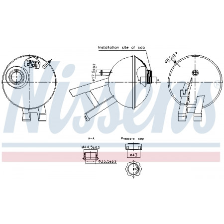 Expansion tank, cooling Expansion tank LAND ROVER DEFENDER 08.90-02.16 NISSENS NIS 996348