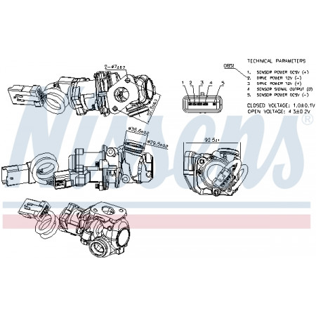 AGR-Ventil AGR-Ventil FORD FOCUS C-MAX FOCUS II 1.6D 10.03-09.12 NISSENS NIS 98245