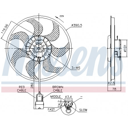 Ventola, radiatore Ventola radiatore OPEL ASTRA H ASTRA H GTC 1.4-1.8 01.04-10.10 NISSENS NIS 850074