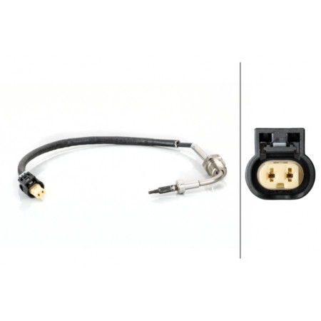 Sensor, exhaust gas temperature Exhaust temperature sensor before DPF MERCEDES C W204 C T-MODEL S204 GL X164 M W164 R W251 V251 S W221 SPRINTER 35-T B906 SMART FORTWO 0.8D-3.0D 07.05- HELLA 6PT014 495-021