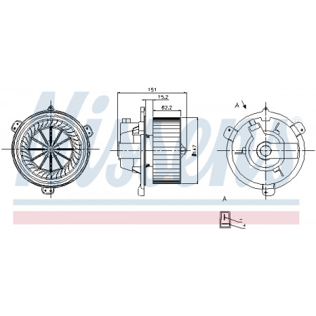 Ventola abitacolo Ventilatore FIAT BARCHETTA PUNTO LANCIA Y 1.1-1.8 09.93-05.05 NISSENS NIS 87056