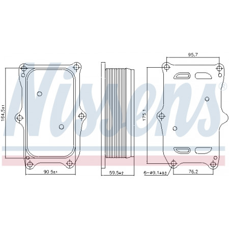 Oil cooler, engine oil Oil cooler 130x60x193mm MERCEDES ATEGO 3 OM934.911/OM934.913 04.13- NISSENS NIS 91256