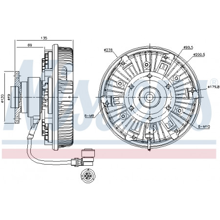 Clutch, radiator fan Clutch fan MERCEDES ACTROS MP2 / MP3 OM541.920-OM541.999 04.03- NISSENS NIS 86077