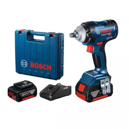 Pneumatisch slagpistool voeding: op batterijen GDS 18V-400 buitenvierkant 1/2 maximaal koppel: 600Nm 18V 2 x 5Ah verpakking: batterijkoffer inclusief lader meegeleverd BOSCH 0 601 9K0 020