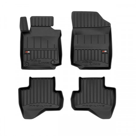Jeu de tapis de sol en caoutchouc Tapis de sol TPE 4 pcs conduits proLine 3D jeu avant/arrière couleur noir PEUGEOT 107 06.05-05.14 Berline FROGUM FRG 3D409569