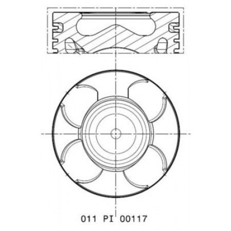 Piston 70 with rings ALFA ROMEO MITO CHEVROLET AVEO FIAT 500 500 C 500L DOBLO DOBLO CARGO FIORINO FIORINO/MINIVAN IDEA PANDA PUNTO PUNTO EVO PUNTO EVO/HATCHBACK 1.3D 05.08- MAHLE 011 PI 00117 002