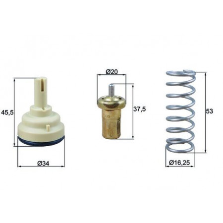 Termostato, refrigerante Termostato del sistema de refrigeración 105C SEAT ALTEA TOLEDO III SKODA RAPID VW EOS GOLF PLUS V JETTA IV PASSAT B6 PASSAT B7 TIGUAN 1.4/1.6 05.07- MAHLE TX 181 105D