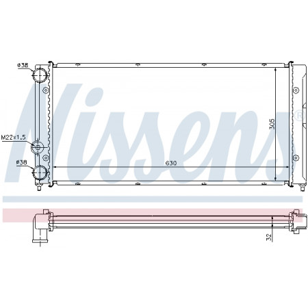Kühler, Motorkühlung Motorkühler VW PASSAT B3/B4 1.8/2.8 NISSENS NIS 65236