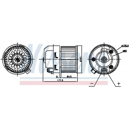 Ventilator passagiersruimte Luchtblazer DS DS 4 CITROEN C4 II DS4 PEUGEOT 308 308 I 308 I/KOMBI RCZ 1.2-2.0D 09.07- NISSENS NIS 87399