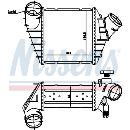 Intercooler, compresseur de refroidisseur d'air Volkswagen Coccinelle 98 - 1.9 TDI Diesel MA/C + / - P/A NISSENS NIS 96759