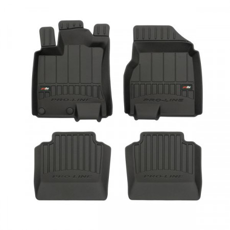 Rubber floor mats set Floor mats TPE 4 pcs ducts proLine 3D front/rear set color black NISSAN QASHQAI I 11.06-04.14 Crossover FROGUM FRG 3D407268