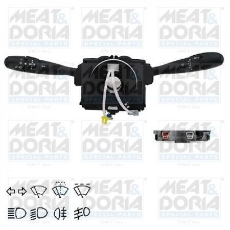 Comutator coloana directie Comutator combinat sub volan Indicatorii lumini stergatoare CITROEN BERLINGO/MINIVAN PEUGEOT PARTNER/MINIVAN 04.08- MEAT &amp; DORIA MD231312