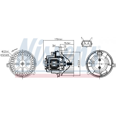 Ventilador, habitáculo Ventilador de ar FORD TRANSIT TRANSIT TOURNEO 2.0D-3.2D 01.00-12.14 NISSENS NIS 87446