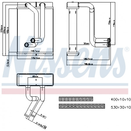Wärmetauscher, Innenraumheizung Kia Shuma Standheizung 98 - 18 i 16V Benz. Aut. Klimaanlage + / - P / C NISSENS NIS 77508