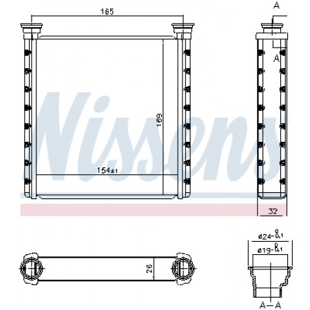Wärmekühler BMW 1 F40 2 F45 2 GRAN COUPE F44 2 GRAN TOURER F46 2 GRAN TOURER VAN F46 I3 I01 X1 F48 X2 F39 MINI F55 F56 F57 CLUBMAN F54 0,65H-Elektro 08.13- NISSENS NIS 70533