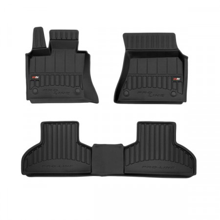 Vloermattenset vloermatten TPE 3 stuks kanalen proLine 3D voor/achter set kleur zwart BMW X5 F15 F85 08.13-07.18 SUV FROGUM FRG 3D408463