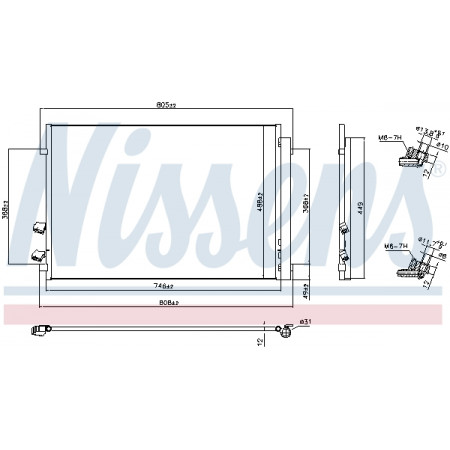 Condenseur, climatisation Condenseur de climatisation avec sécheur MAN TGE VW CRAFTER GRAND CALIFORNIA CAMPER 2.0D 09.16- NISSENS NIS 941087
