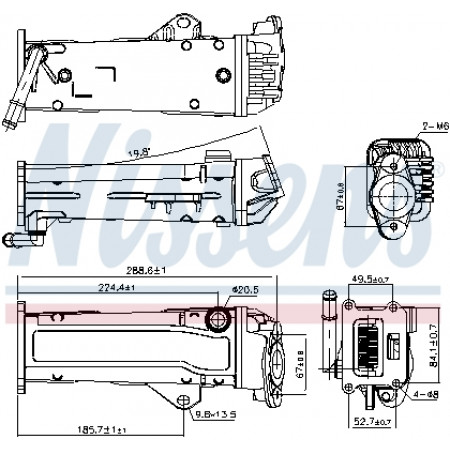 Kühler, Abgasrückführung Abgaskühler VOLVO C30 C70 II S40 II S60 II S80 II V40 V50 V60 I ​​V70 III V70 III/KOMBI XC60 I XC70 II 2.0D/2.4D/2.4DH 03.06-07.18 NISSENS NIS 989284