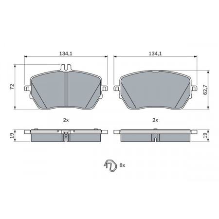 Set placute de frana MERCEDES A V177 A W177 B SPORTS TOURER W247 CLA C118 CLA SHOOTING BRAKE X118 GLA H247 GLB X247 1.3-2.0D 03.18- BOSCH 0 986 424 887