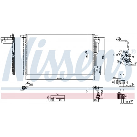 Condensator, climatizare A/C condenser with dryer aluminium HYUNDAI ELANTRA VI I30 1.4/1.6/2.0 10.15- NISSENS NIS 941262