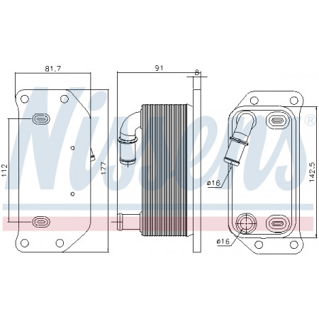 Enfriador de aceite, aceite de motor Radiador de aceite VOLVO C30 C70 II S40 I S40 II S60 I S60 II S80 II V40 V50 V60 I ​​​​V70 II V70 III XC60 I XC70 II 1.5-Eléctrico 07.95-08.19 NISSENS NIS 91188