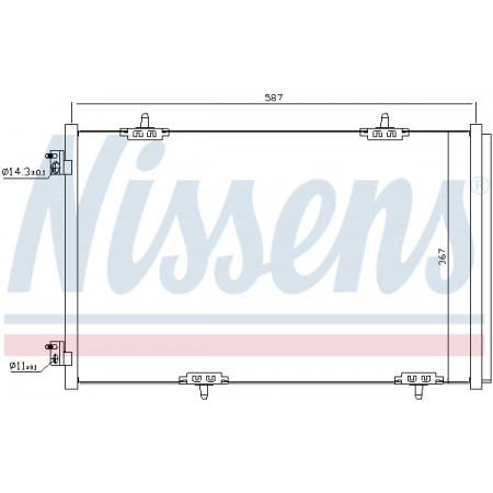 Condensor, airconditioning Condensor airco Met droger CITROEN C-ELYSEE PEUGEOT 301 1.2-1.6LPG 11.12- NISSENS NIS 940333