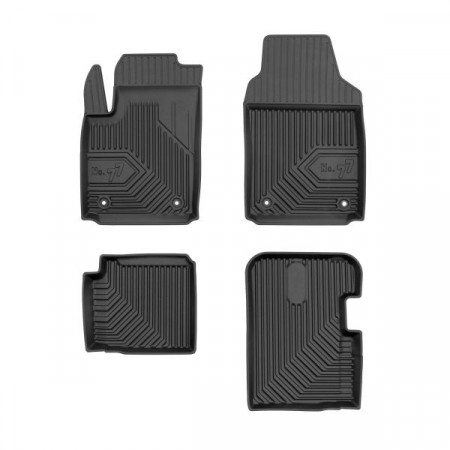 Set covorase cauciuc Floor mats TPE 4 pcs ducts No. 77 front/rear set colour neagra FIAT 500E 10.20- Hatchback version: Hybrid FROGUM FRG77426696