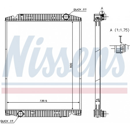 Kühler, Motorkühlung Motorkühler ohne Rahmen IVECO EUROSTAR STRALIS I STRALIS II F2BE0681A-F3HFE611B 01.01- NISSENS NIS 63331A