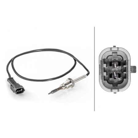 Sensor, temperatura de los gases de escape Sensor de temperatura de escape antes del DPF FIAT BRAVO II STILO 1.9D 10.01-12.14 HELLA 6PT014 494-341