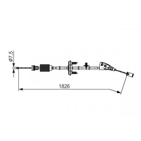 Kabel, parkeerrem Handremkabel Voor/Midden 1826 mm CITROEN C4 GRAND PICASSO I C4 PICASSO I 1.6-2.0D 10.06-12.13 BOSCH 1 987 482 795