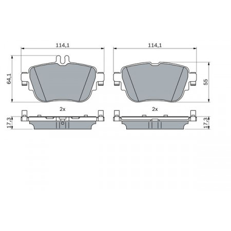 Set placute de frana Spate MERCEDES CLS C257 E A238 E ALL-TERRAIN S213 E C238 E T-MODEL S213 E W213 1.6-2.0H 01.16- BOSCH 0 986 424 845