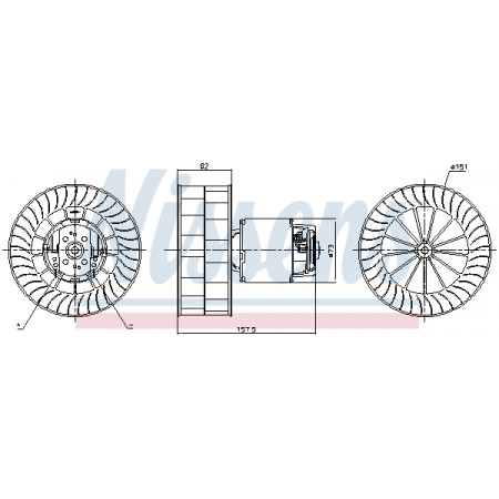 Ventilator, passagiersruimte Luchtblazer NISSAN KUBISTAR RENAULT KANGOO KANGOO EXPRESS 1.2-1.9D 08.97- NISSENS NIS 87253