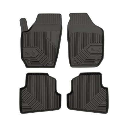 Satz Gummimatten Fußmatten TPE 4 Stk. Kanäle Nr. 77 Satz vorne/hinten Farbe schwarz SKODA FABIA II 12.06-12.14 FROGUM FRG77407220