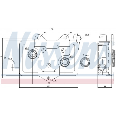 Oil cooler, engine oil Nissens Oil Cooler MERCEDES VITO 2.3 TD 96 - NISSENS NIS 90618