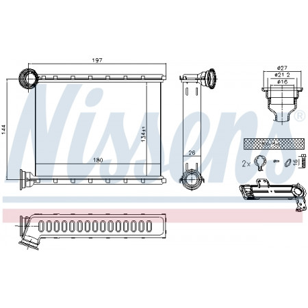 Verwarmingsradiator DACIA LOGAN II LOGAN MCV II SANDERO II RENAULT CLIO IV CLIO IV/HATCHBACK CLIO IV/KOMBI KAPTUR LOGAN I LOGAN/STEPWAY II SANDERO/STEPWAY II THALIA III 0.9-2.0 02.08- NISSENS NIS 73345