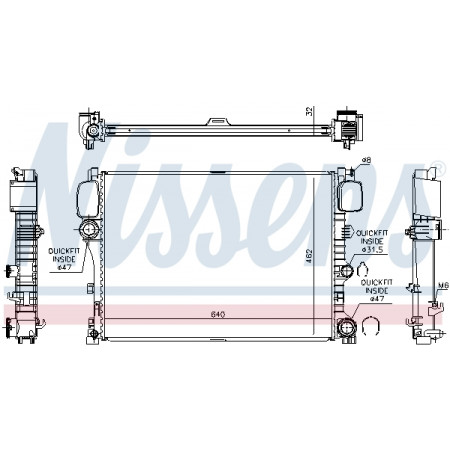Radiateur, refroidissement du moteur Radiateur moteur Automatique avec les premiers éléments appropriés MERCEDES S C216 S W221 4.0D/4.7/5.5 -12.13 NISSENS NIS 627025