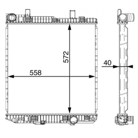 Radiator, racire motor Radiator motor fara cadru  MERCEDES ATEGO ATEGO 2 LK/LN2 OM900.911-OM925.920 03.96- MAHLE CR 674 000S
