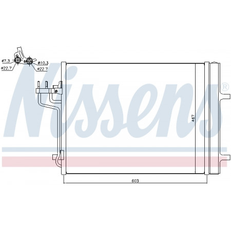 Condensador, ar condicionado Condensador A/C com secador FORD FOCUS III KUGA II TOURNEO CONNECT V408 NADWOZIE WIELKO TRANSIT CONNECT V408/MINIVAN 1.5-2.5 07.12- NISSENS NIS 940398