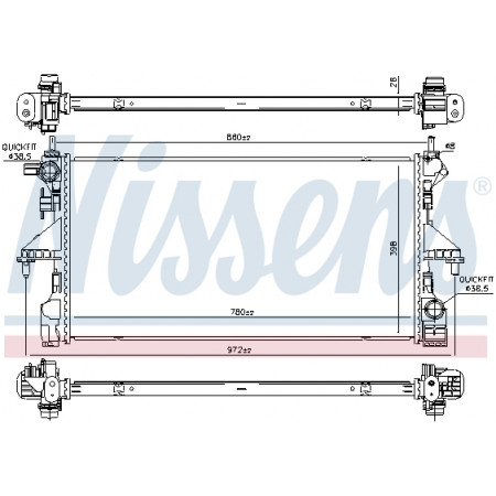 Radiador, arrefecimento do motor Radiador do motor Manual CITROEN JUMPER II PEUGEOT BOXER 2.0D/2.2D NISSENS NIS 606170