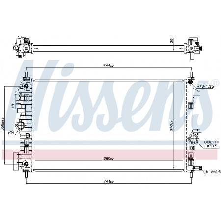 Kühler, Motorkühlung Motorkühler OPEL INSIGNIA A INSIGNIA A COUNTRY 1.6D/2.0D NISSENS NIS 606049