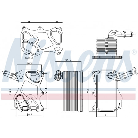 Olieradiator, motorolie Olieradiator MERCEDES C A205 C C204 C C205 C T-MODEL S205 C W204 C W205 CLS C218 CLS SHOOTING BRAKE X218 E A207 E A238 E C207 E C238 3.0-3.5H 06.08- NISSENS NIS 91270