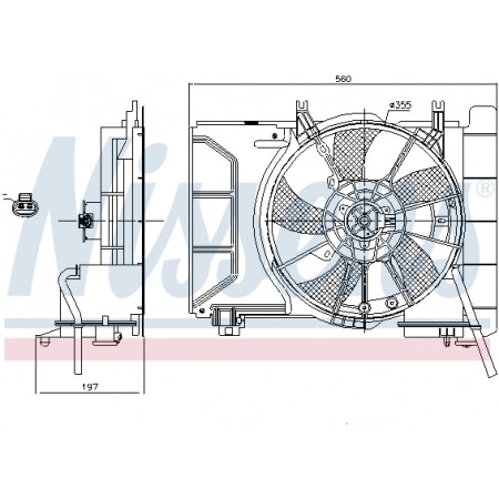 Ventilador, radiador Ventilador del radiador con carcasa TOYOTA YARIS 1.0 08.05- NISSENS NIS 85941