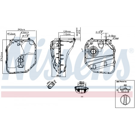 Expansietank, koeling Expansietank met plug AUDI Q7 PORSCHE CAYENNE VW TOUAREG 09.02-08.15 NISSENS NIS 996154