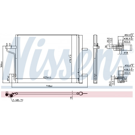 Condensor, klimaatregeling Airco condensor met droger FORD C-MAX II KUGA II FORD USA ESCAPE 1.6/2.0H/2.5 09.12- NISSENS NIS 940767