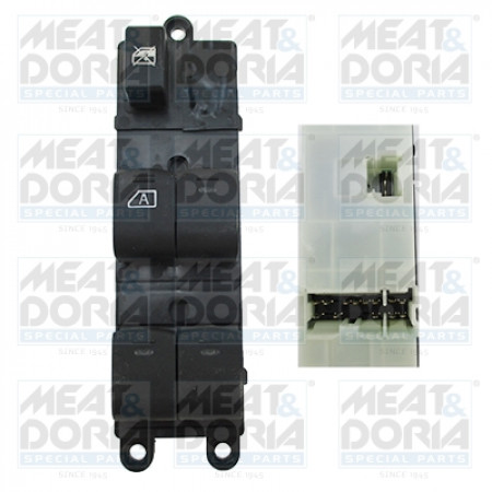 Interruptor, elevalunas Interruptor del elevalunas delantero izquierdo NISSAN NOTA QASHQAI I 1.2-2.0D 11.06- MEAT & DORIA MD26205