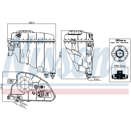 Vas de expansiune, racire Expansion tank with plug BMW 5 G30 F90 5 G31 6 GRAN TURISMO G32 7 G11 G12 8 G14 F91 8 G15 F92 8 GRAN COUPE G16 F93 07.15- NISSENS NIS 996209