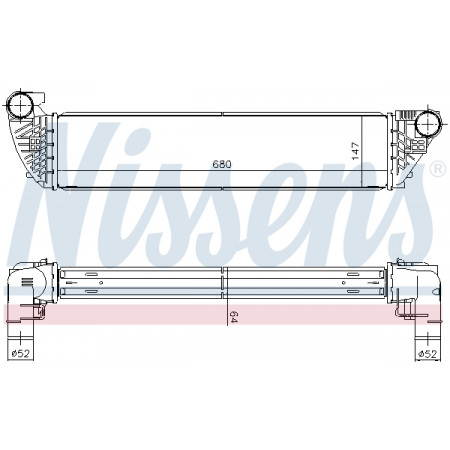 Ladeluftkühler, Kompressor Ladeluftkühler RENAULT ESPACE IV LAGUNA II VEL SATIS 1.9D/2.0D/2.2D 04.04- NISSENS NIS 96418